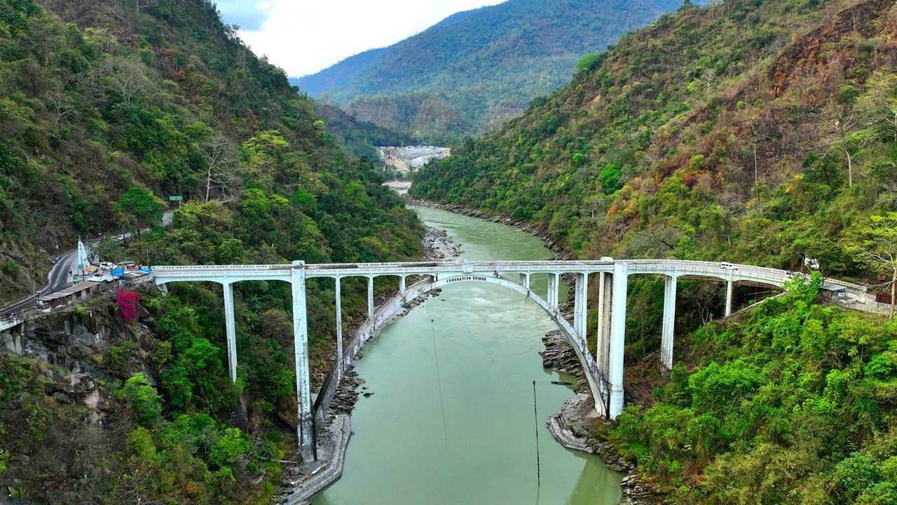 A spectacular view of the historic Coronation Bridge at Sevoke on the way to Kalimpong
