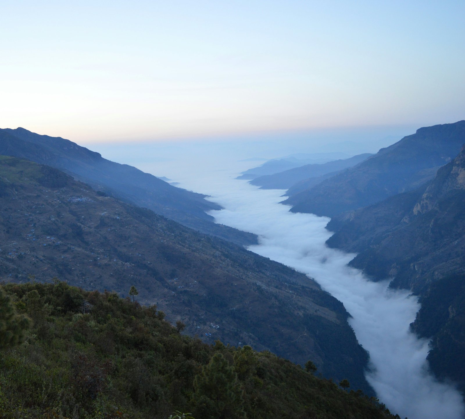 Scenic hill landscapes and valley views around Gorkha Nepal