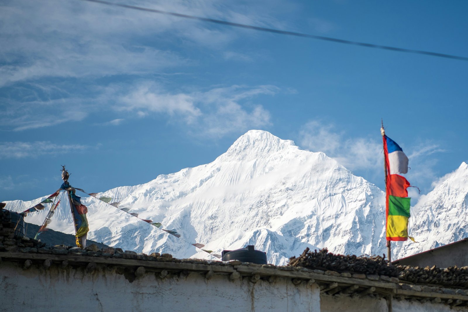 Traditional houses and apple orchards in Jomsom Nepal